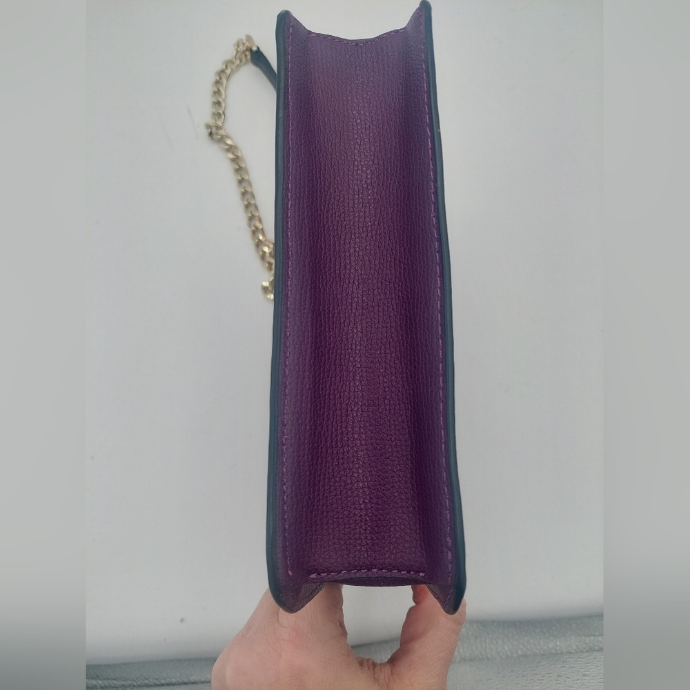 Kate Spade Remi Flap Chain Crossbody Colorblock Ripe Plum - Picture 6 of 10